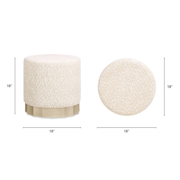 product-open-a57f5ded36a943789a8ff38e02abf25f-goods Hampton 18' Round Upholstered Ottoman with Scalloped Base Speckled Egg Beige Chenille