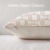 Outdoor Pillows 2pcs Set with Insert Hand-Drawn Beige Abstract Link Pattern Decorative Outdoor Cushion, 17.72inch Square Throw Pillow for Patio, Garden, Sofa, Bed, Breathable Fabric Cover with Hidden Zipper, Weather-Resistant