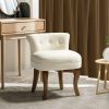product-open-a69d715879584a55957b8e5247d0c891-goods Navy Velvet Vanity Stool with Low Back - Modern Upholstered Makeup Chair with Solid Wood Legs, Assembly Compact Dressing Table Chair Suitable for Women & Girls, Bedroom, Living Room, Dressing Table - Stylish Chair