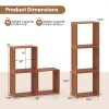 product-open-a6a6056284a349d49bb9b9595d05c035-goods LIFEZEAL 3-Tier Solid Wood Stackable Storage Cubes - Freestanding Open Bookcase Shelves with Natural Teak Finish, Heavy-Duty Interlocking Design for Living Room, Bedroom, Home Office - Space-Saving Organizer, Easy Assembly, Modern Farmhouse Style, Sturdy Hardwood Construction, Multi-Purpose Furniture (Compatible with Vinyl Record Display) - Ideal for Small Spaces, Natural Wood Grain
