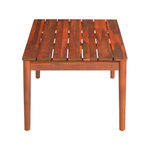 product-open-a6b50243828b45e88fa4380cfb8c3850-goods Acacia Wood Outdoor Coffee Table, Rustic Patio Coffee Table, Weather Resistant Garden Coffee Table, 36.25" W X 20.50" D X 15.00" H, Mahogany Finish, Streamlined Style for Backyard, Deck, Poolside, Balcony
