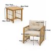product-open-a6b7c48526834279b3917c74d3e2f1d8-goods 3pcs Outdoor Acacia Wood & PE Rattan Bistro Set with Removable Cushions & Slatted Coffee Table - All-Weather Patio Furniture, Armchairs and Table for Poolside, Backyard, Balcony - Easy Assembly Required