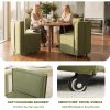 product-open-a6d1c7a2389a4b35bf06a51df9e818eb-goods Set of 2 Modern Dining Chairs with Casters Armless Rolling Dining Chairs with Rollers for Kitchen and Dining Room, Removable Cover, Minimalist Style, Specific Style