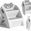 Toddler Step Stool, Foldable 2-Step Kids Stool with Non-Slip Design And Handle, Multipurpose Step Stool for Bathroom Sink, Kitchen, Bedroom, Counter