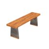 product-open-a744da1562e748818c6412e52478994c-goods Outdoor 1pc Acacia Wood Bench, Teak Finish+ Grey Wicker