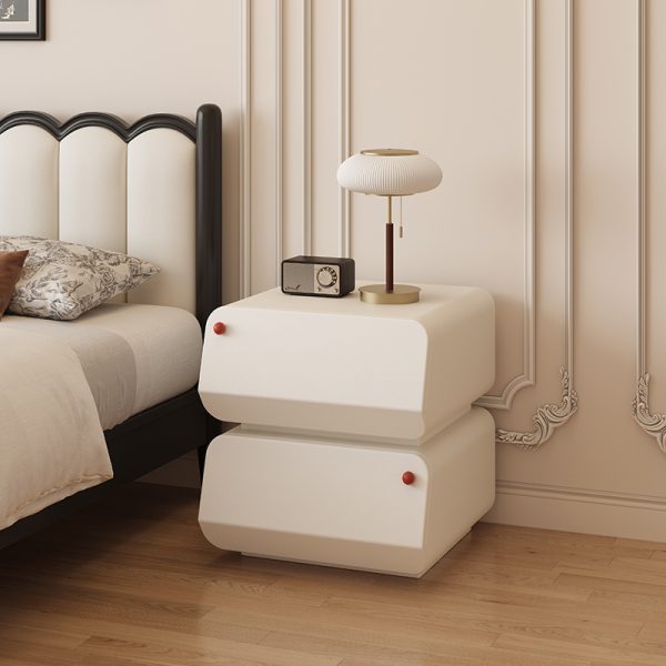 product-open-a75bdcd4927d48e79ecdbc336e62cb04-goods Modern Stackable Nightstand, 1set Double-decker Locker. Modular Bedside Table, Minimalist Black & White Storage Drawer, Space-Saving Accent Furniture for Bedroom & Living Room, Silent Soft Close Rails, Scratch-Resistant PU Finish, Easy Assembly