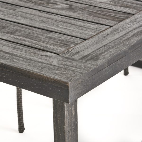 product-open-a77cb7bd40ca446dac95cbeefea7c499-goods 69 Inch Sandblast Dark Gray Finish Acacia Wood Outdoor Dining Table Modern Weather Resistant Patio Furniture for Garden Backyard Balcony Courtyard Family Gatherings Housewarming Holiday Gift