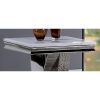 1pc End Table Modern Glam Style 18Mm Faux Marble on Top Rectangular V-Shape Pedestal Base Stainl Steel Metal Structure Chroma End Coffee Table-Not Included