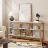 product-open-a7fbe9d5eac5407a883b24c2daaf6203-goods Industrial Farmhouse Console Table - Extra Long 66.9 Inch Narrow Sofa Table with 3-Tier Reclaimed Wood Shelves & Sturdy Metal Frame, Space-Saving Storage Cabinet for Entryway, Hallway, Living Room - Easy Assembly, 50lb/Shelf Capacity, Entryway Organizer | Industrial Chic | Elevated Metal Legs