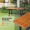 product-open-a830a92a9dce4b539a620035b36c2ba3-goods Outdoor Bench Measuring 63 Inches by 58 Inches, Featuring Metal Legs And a Rustic Wooden Design, Suitable for Both Indoor And Outdoor Dining on Porches Or Patios