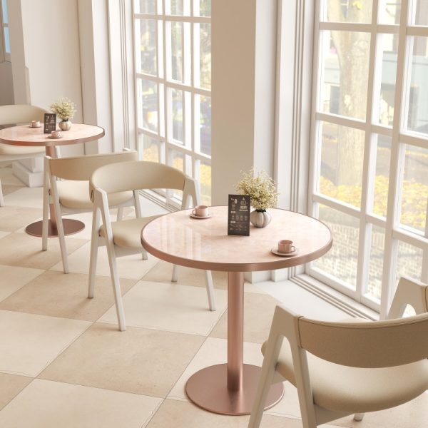 product-open-a87c867716b5447ea1836fc1ea078632-goods Round Modern Dinning Table 31. 5 Inches Bistro Table Tulip Table with Faux Marble Top, Easy Assemble, Sturdy Metal Frame Diameter