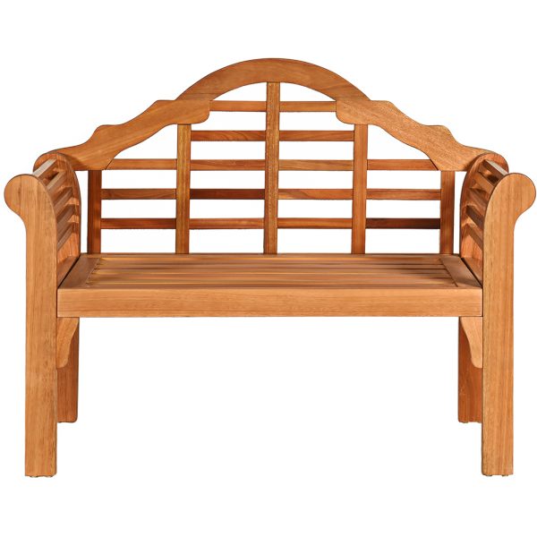 product-open-a8ba114a13d04e7ab926170b904b792f-goods PETSITE Patiojoy 49" Garden Folding Bench Eucalyptus Wood Backrest Armrest Patio Outdoor