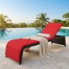 product-open-a93f0b7e67874a23b86e00ea62852bfa-goods Outdoor PE Rattan Chaise Lounge Chair with 5-Position Adjustable Backrest & Recliner - Heavy-Duty Wicker Patio Furniture, Wide Cushion (Easy Assembly/Care) for Poolside, Garden, Balcony, Deck - for all-Weather PE Wicker