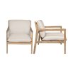 product-open-a9b00e53111445b281090df54285ac09-goods Set of 2 Acacia Wood Armchairs | Light Teak Patio Club Chairs with Painted Frame, PVC Material