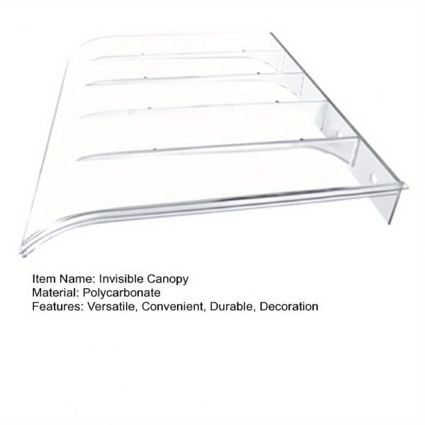 product-open-aa08c07bcf674d808708d782ed772c1b-goods 1x Durable Transparent Plastic Front Door Canopy- Transparent, Waterproof Roof Window Sunshade Cover, Outdoor Balcony and Entrance Invisible Snow and Rain Protection, Easy to Install