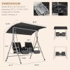 product-open-aa84aa7e088940db89429ffcaf5e01c3-goods 2-Seat Patio Porch Swing with Stand, Outdoor Swing Chair with Adjustable Canopy & Cup Holders for Backyard, Garden & Deck