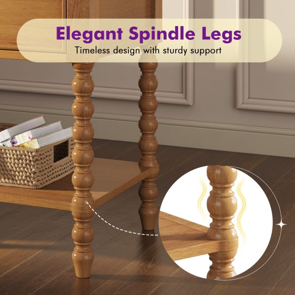 product-open-aa946dc4ea0c45798d45507ebf38a482-goods PAPAJET Solid Wood Nightstand with Drawer Walnut Bedside Table Mid Century Bedroom Furniture Single or Set of 2 Options