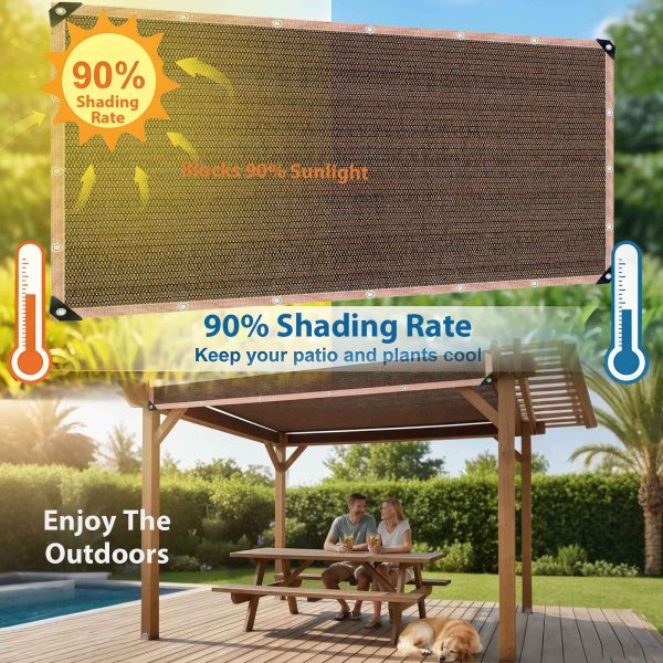 product-open-aaaa5b612b674ce7a5fdd5788f35a7e6-goods Outdoor Shade Net - Brown, Uv-Resistant, Durable Canopy, Suitable for Travel, Picnics, And Pools - Available In Various Sizes.