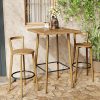 product-open-ab485138d66e49b38dfcdfcadfc1a9d6-goods 2-Seater Bar Table And Chair Set, 39.4' Height Square Bistro Pub Table with 2 Chairs & Footrest, Compact Cocktail Bar Height Table Set for Small Space, Dining Area, Cafe, Kitchen, Living Room, Apartment & Balcony