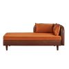 product-open-ab55680944b94bb3a3a1878d5e5989d0-goods 65-Inch Storage Chaise Lounge Sofa in Brown PU And Orange Velvet