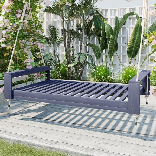product-open-ab6f3d0eb1c44eb1a00e1d2062d20827-goods Garden seating. Swing chair. Double-sized porch swing bed seating set with hemp rope swing frame, suitable for gardens and backyards. Minimalist rustic style, ideal for courtyards and gardens. Mattress sold separately.