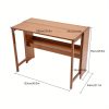 product-open-ab7caac3cff14b3f8fcb6748ac75fc8e-goods Bamboo Folding Desk, Laptop Desk with Storage Shelf Writing Desk Vanity Table Small Computer Table Space Saving Workstation for Home Office Dark Brown