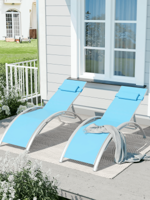 Lounger: Aluminum Alloy Sun Lounger 2pcs Set