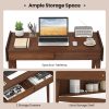 product-open-ac1bad0fa7bb44b48d719acb5b6fd8d4-goods COSTWAY Extra Long 39.5" Bamboo Computer Desk with 2 Storage Drawers & Open Shelf - Heavy-Duty Writing Desk, Space-Saving Home Office Desk, Natural Brown Finish, Easy Assembly, Sturdy Bamboo Construction for Study, Living Room