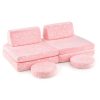 product-open-acc7aa551d23418c9ce0af674155c354-goods COSTWAY Modular Play Couch Set for Kids That Glows in The Dark, Foldable Sofa with Washable Flannel Covers, Easy-To-Carry Handles, And Convertible Foam Couch for Ages 3 And Up