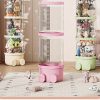 product-open-acd55903a3fc4a52a6e10d3aa532f748-goods Four-Layer Transparent Large-Capacity Plastic Storage Bucket, Plush Zoo Animal House, High-Profile Transparent Storage Bucket, Keeps Animal Tidy, Suitable for Dollhouse Bedroom And Living Room Decor, Perfect Gift for Mother's Day