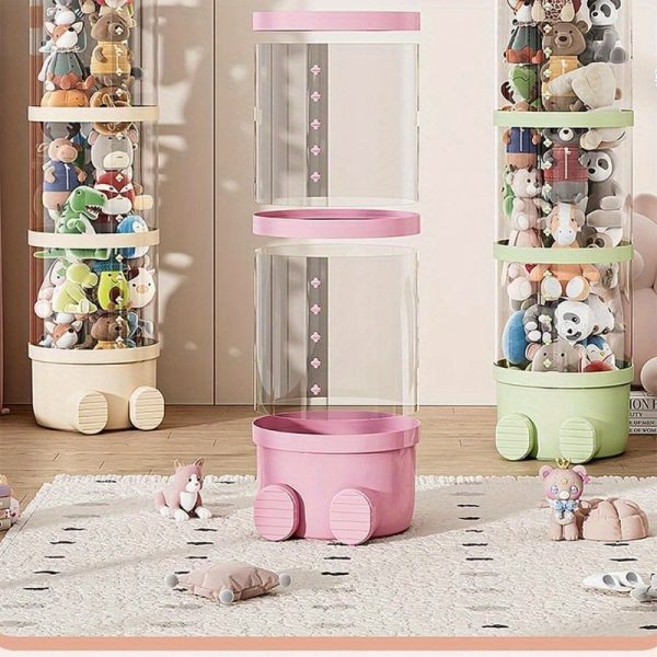 product-open-acd55903a3fc4a52a6e10d3aa532f748-goods Four-Layer Transparent Large-Capacity Plastic Storage Bucket, Plush Zoo Animal House, High-Profile Transparent Storage Bucket, Keeps Animal Tidy, Suitable for Dollhouse Bedroom And Living Room Decor, Perfect Gift for Mother's Day