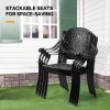[2pcs Set] Antique Bronze Black Cast Aluminum Rustproof Outdoor Lounge Chair Classical Patio Park Single Chair Set Lightweight and Durable Iron Furniture Set