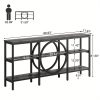 product-open-ad615225cfdb48ab9d5e6b42b00634a9-goods Industrial Farmhouse Console Table - Extra Long 66.9 Inch Narrow Sofa Table with 3-Tier Reclaimed Wood Shelves & Sturdy Metal Frame, Space-Saving Storage Cabinet for Entryway, Hallway, Living Room - Easy Assembly, 50lb/Shelf Capacity, Entryway Organizer | Industrial Chic | Elevated Metal Legs