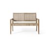 product-open-ad6c28c012f64dd3a9729e6eaccd8036-goods Urban Rustic Outdoor Wicker And Acacia Wood Loveseat, Light Multibrown And Light Brown, 34'' H X 5'' X 27.25'' D