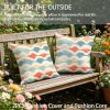 Outdoor Pillows 2pcs Set with InsertWave Pattern Outdoor Cushion (17.72inch) Features a Seamless Design of Wavy Lines in Pastel Colors, Creating a Retro-inspired Aesthetic. Versatile as a Seat or Backrest, Perfect for Patios, Gardens, or Lounges. D