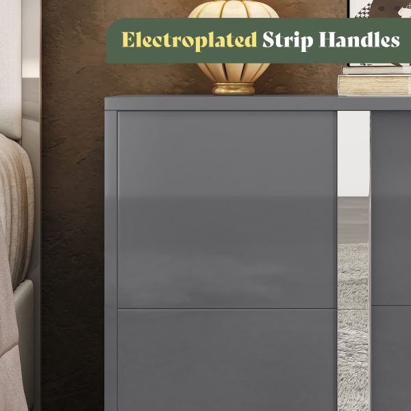 product-open-ae3d67188b074190802c7d085612a3b8-goods Modern Nightstand with Drawers - High-Gloss Bedside Table Suitable for, MDF/Fiberboard, Space-Saving End Table with Pull Handle, Assembly for Small Bedrooms & Contemporary Decor, Assembly Required