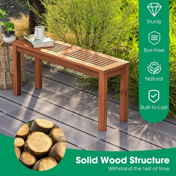 product-open-af116d7e15c44a8e8b168fbfec5f09b0-goods LIFEZEAL 2pcs Patio Backless Bench 2-Seater Outdoor Dining Bench Solid Wood Backyard