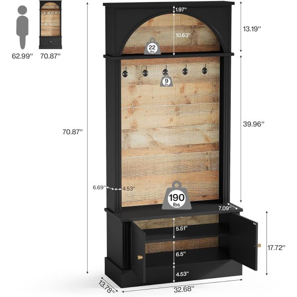product-open-af18273566ad4c68862717212c2e8077-goods Entryway Bench Design Featuring a Coat Rack, a 70.86-Inch Hall Tree with a Storage Bench, a Farmhouse-Style Hall Tree Equipped with Five Hooks And Adjustable Shoe Storage, Perfect for The Entryway Or Hallway