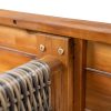 product-open-af1ad5d2b01c41909ad7ab471bf33faf-goods Outdoor 1pc Acacia Wood Bench, Teak Finish+ Grey Wicker