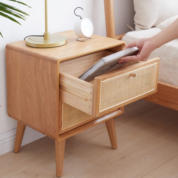 product-open-b0306ef72d534142b2f74e409f76ecd0-goods Pure Solid Wood Bedside Cabinet Modern Easy Nightstands North America Oak Bedside Cabinet Nordic Bedroom Solid Oak Storage Cabinet 15.75inch
