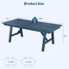 product-open-b0d7819388ad406792cb0de534a98f48-goods 66.9" Outdoor Dining Table for 4-6, HDPE Patio Table with Umbrella Hole, Waterproof All-Weather Rectangular Table for Backyard, Poolside & Garden