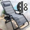 4pcs Zero Gravity Chair Repair Kit with Replacement Ropes - Elastic Straps And Metal Rings, Black Fabric, Compatible with Lounge Chairs/Recliners