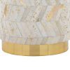 product-open-b1e6519ea2914194b614ccd4e3fc413c-goods Leather Ottoman in Golden Metal and Ivory Leather with Golden Splatter