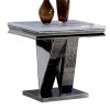 1pc End Table Modern Glam Style 18Mm Faux Marble on Top Rectangular V-Shape Pedestal Base Stainl Steel Metal Structure Chroma End Coffee Table-Not Included