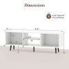product-open-b2f0ec091b944a02b0061f2e146a9225-goods LIFEZEAL 47.5" Modern TV Stand for 55-Inch TVs with Heavy-Duty Metal Legs & Engineered Wood Construction, 2-Tier Storage Shelves & Open/Enclosed Cabinets, Adjustable Height Feet, 200lb Capacity Entertainment Center Media Console for Living Room & Be