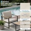 product-open-b3403699ff934495b412314b4d87856a-goods 4pcs Outdoor Patio Furniture Set in Grey, Conversation Sofa Set with Metal Frame And All-Weather PE Rope Weaving, UV Resistant And Waterproof Couch with Table for Garden, Balcony, Backyard
