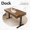 Recording studio furniture Electric Standing Desk with 3 Drawers, 48 Inches Height Adjustable Stand Up Desk, Whole-Piece Board Computer Workstation with 4 Memory Height Settings, Black Walnut