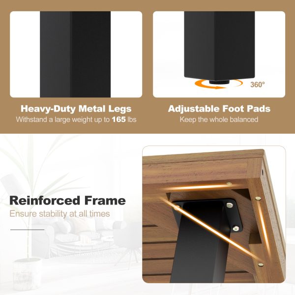 MULTIGOT 79" 8-Person Dining Table w/ 1.9" Umbrella Hole Acacia Wood Adjustable Foot Pads