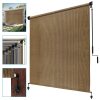 product-open-b4f9e93c4ac743218678d86d30449c4f-goods Outdoor Space Roller Shades Package - Effortless Cordless Design Includes 2 Poles + Heavy Duty Shade Cloth