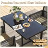 product-open-b5917b4369474447b5d9924ae1dfe503-goods LIFEZEAL 3pcs Patio Dining Set, Outdoor Space-Saving PE Wicker Bistro Set with Cushions, Patio Tempered Glass Top Table and Chairs Set for Porch, Garden and Backyard